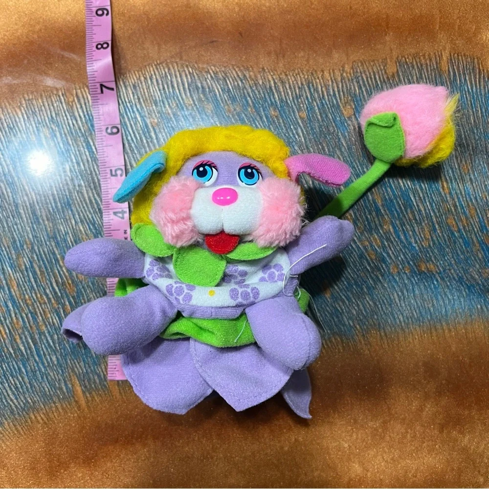 Vintage 1987 Popple Flower plush purple white blue 80s VTG collectible